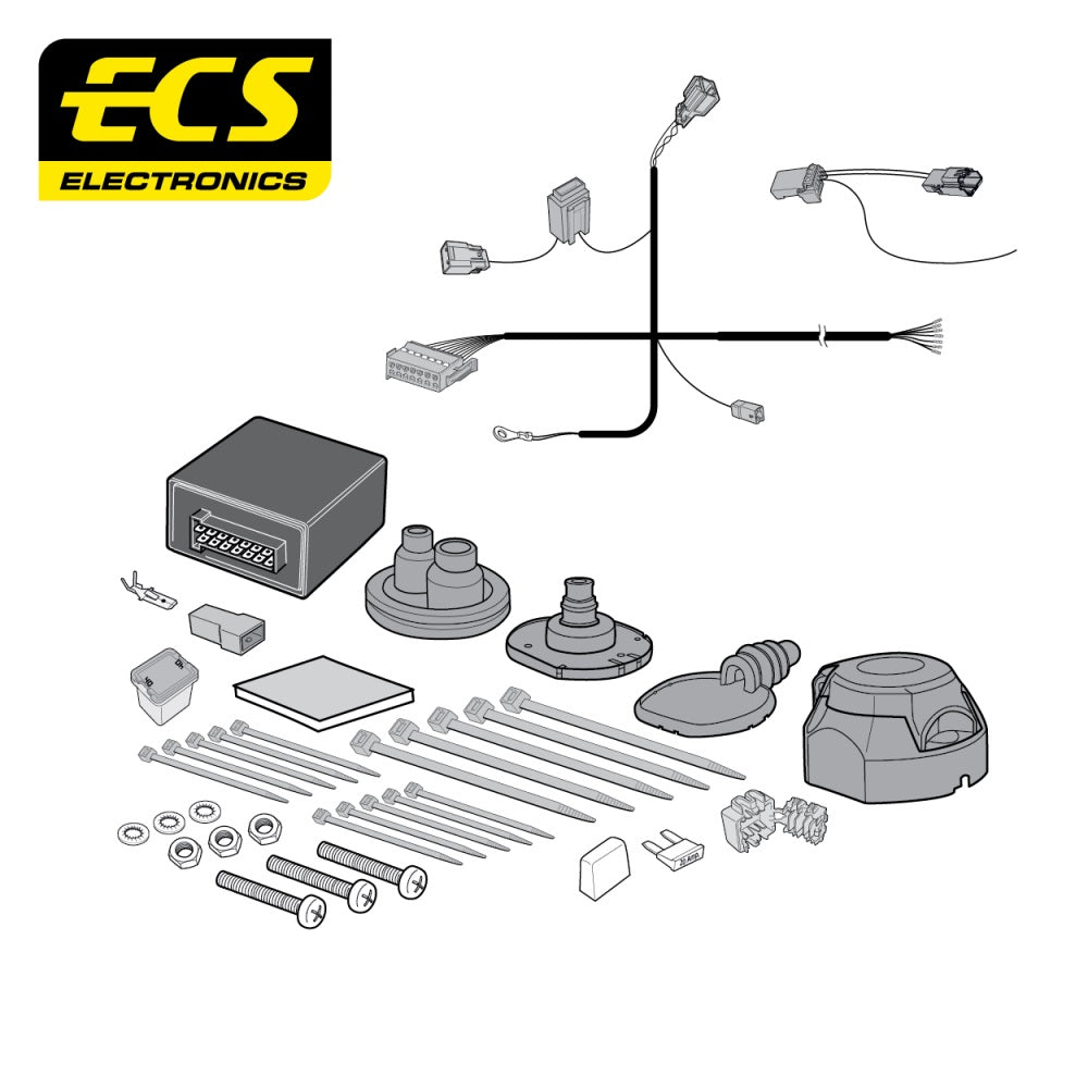 ECS 7 Pin Car Towbar Electrics Wiring Kit For Ford Focus Hatchback 2011-2018