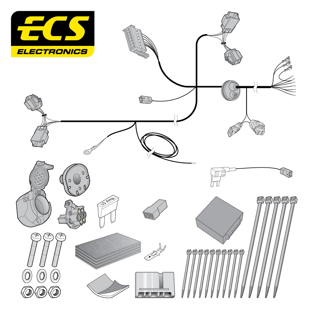 7 Pin Car Specific Wiring Harness For Ford Fiesta Hatchback 2012 To 2017