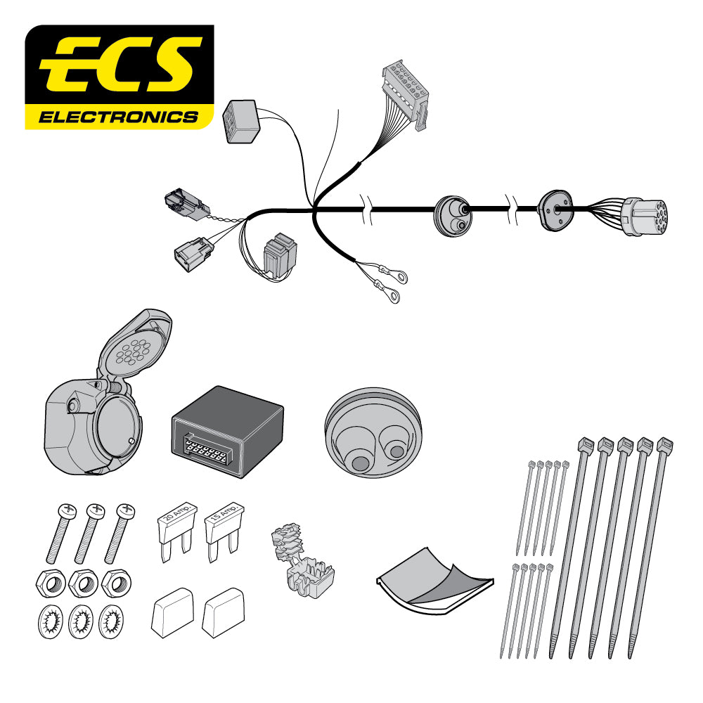 13 Pin Car Specific Wiring Harness For Ford Ecosport SUV 2018 - Onwards