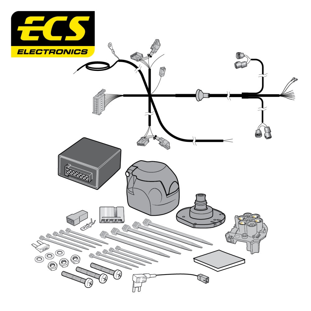 ECS 7 Pin Car Towbar Electrics Wiring Kit For Hyundai Santa Fe SUV 2006-8/2012