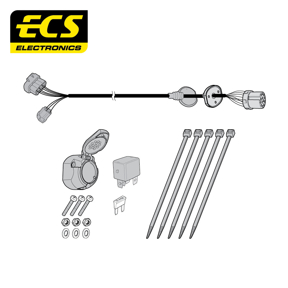 13 Pin Car Specific Wiring For Range Rover Evoque Cabrio 2011 To 2019