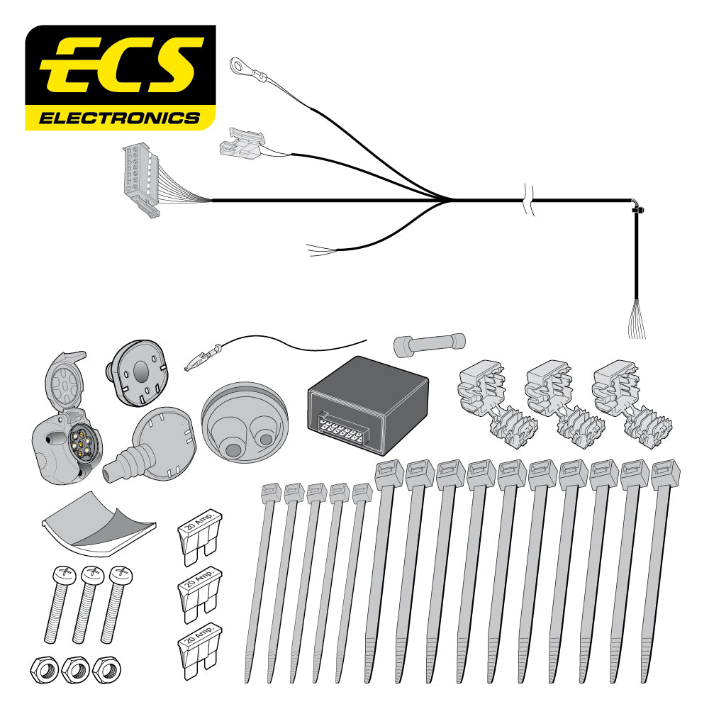 7 Pin Car Specific Wiring Harness For Mercedes C Class Saloon 2000 To 2007