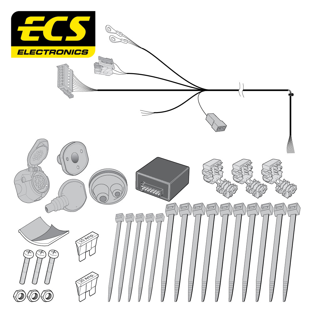 13 Pin Car Specific Wiring Harness For Mercedes C Class Estate 2001 To 2007