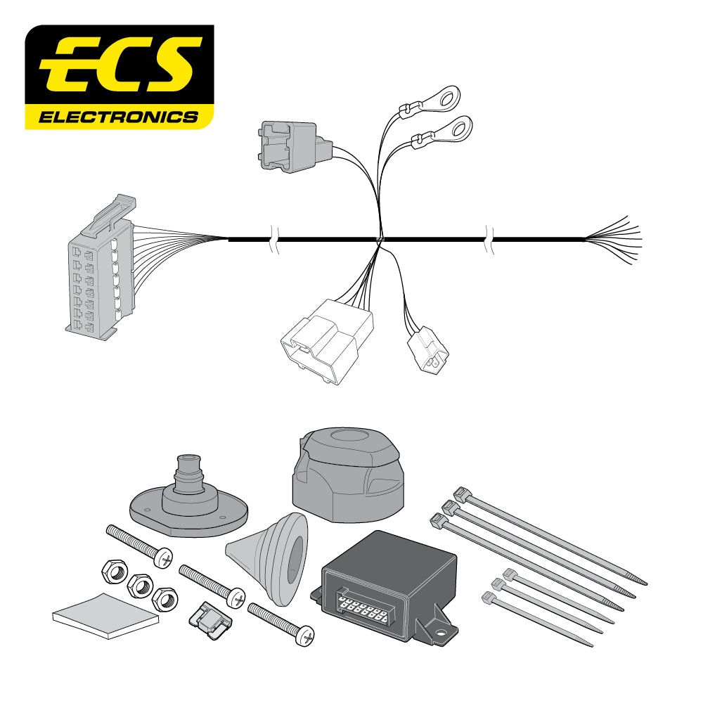 13 Pin Car Specific Wiring Harness For Nissan QASHQAI SUV 2014 To 2019