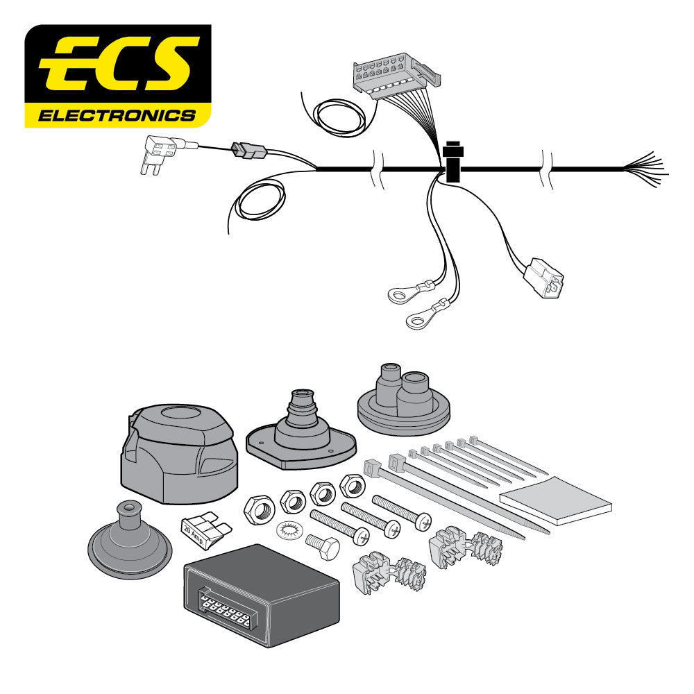 13 Pin Car Specific Wiring Harness For Vauxhall Corsa Hatchback 2014 To 2019