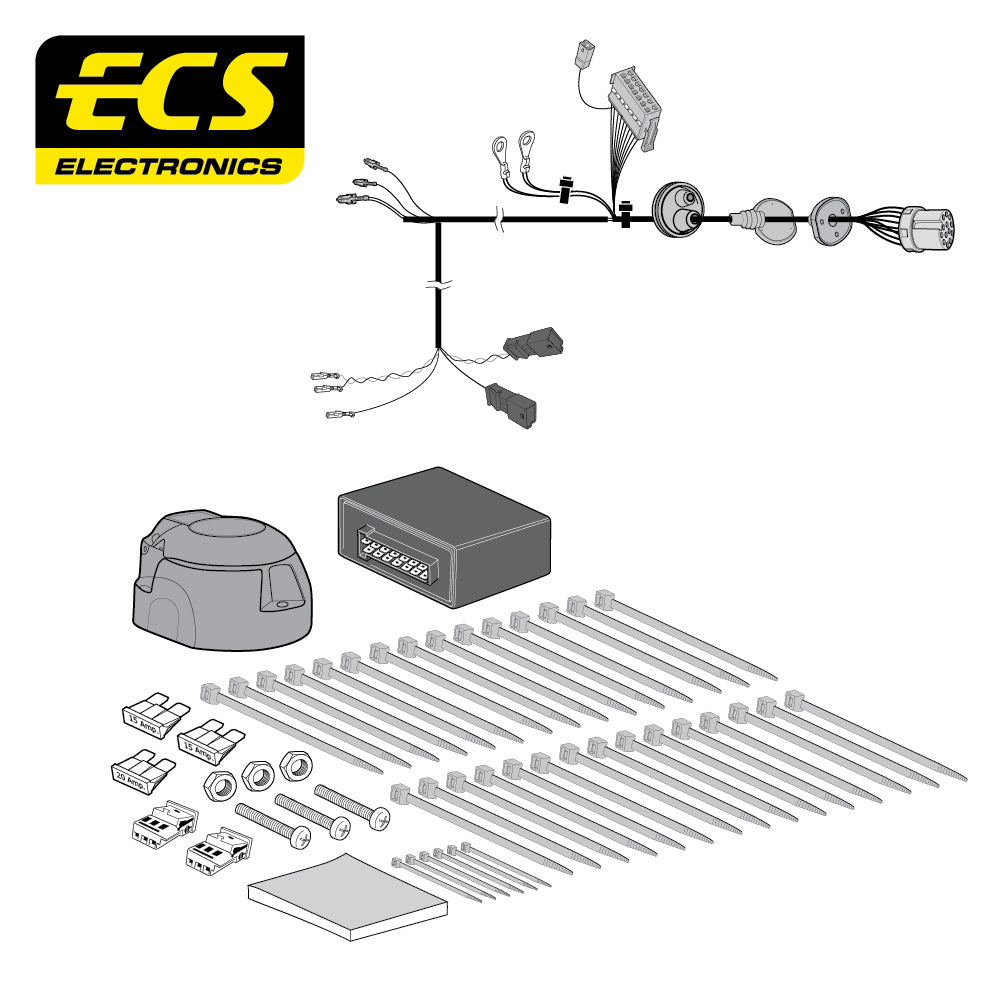 13 Pin Car Specific Wiring Harness For Skoda Rapid Spaceback Estate 2015-On