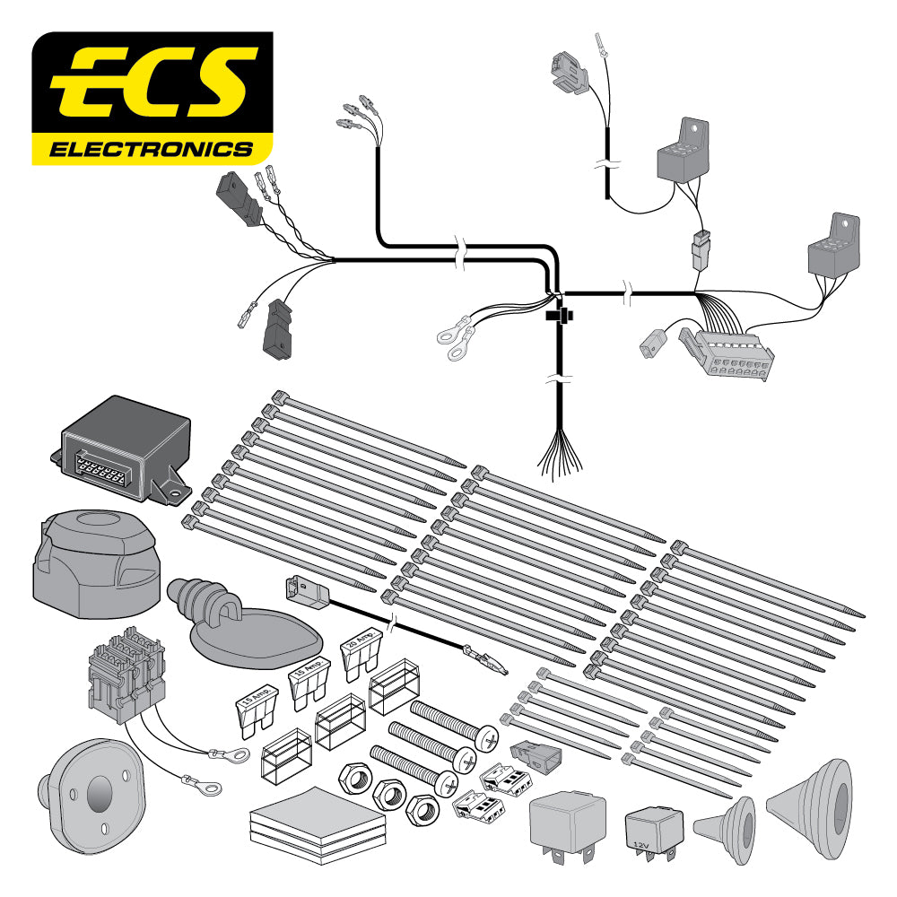 13 Pin Car Specific Wiring For VW Transporter T5 California Van 2009 To 2015