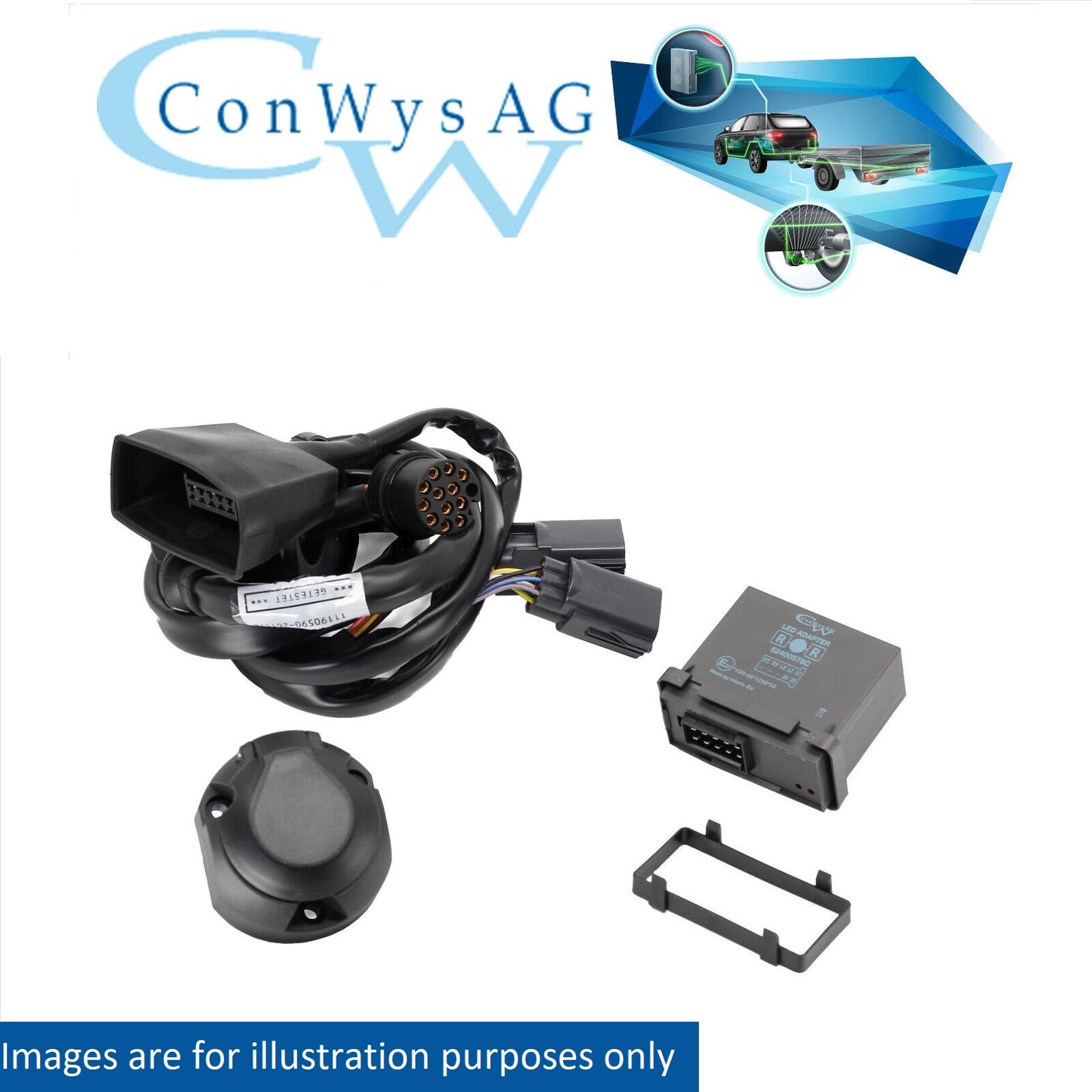 ConWys 7 Pin Car Specific Towbar Electrics Wiring For Mercedes GLA 2020-Onwards